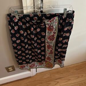 Loft, size medium, navy blue, faux wrap skirt